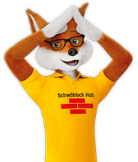 bild von Fuchs mit einem T-Shirt von Schwäbisch Hall - echte staatliche Finanzierung mit berchthold